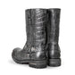 Milwaukee Leather Men's Hellscale Crocodile-Embossed Harness Motorcycle Boots - MBM9055