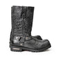 Milwaukee Leather Men's Hellscale Crocodile-Embossed Harness Motorcycle Boots - MBM9055