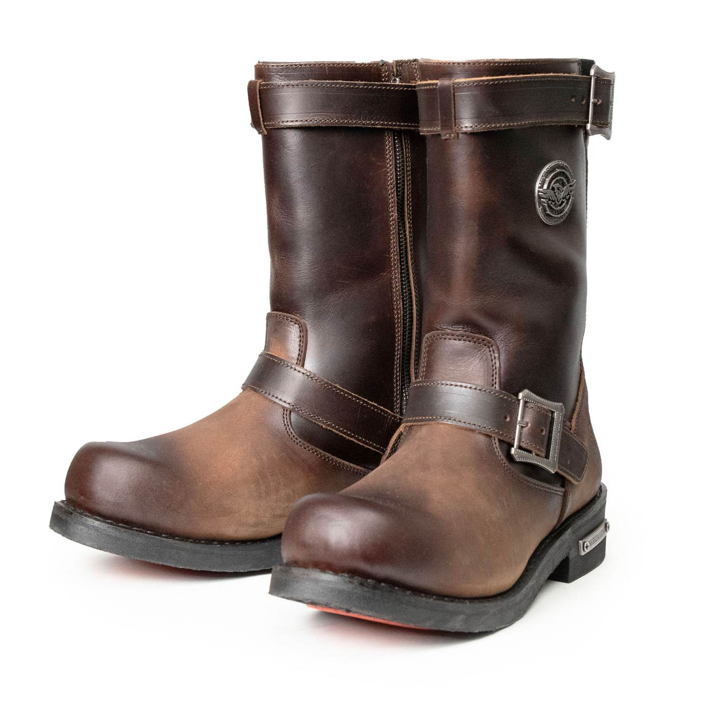 Milwaukee Leather Men's Copper Forge Dark Brown Engineer Motorcycle Boots w/ Flex Toe - MBM9058