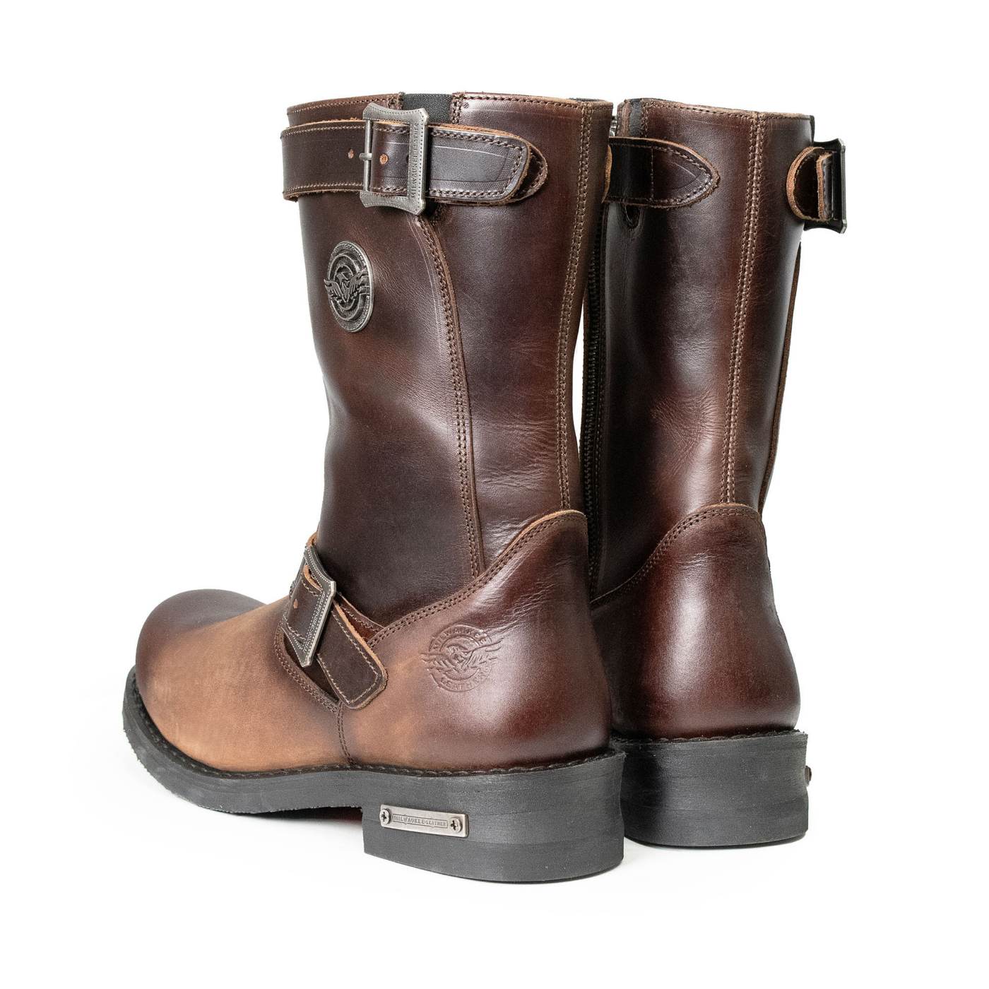 Milwaukee Leather Men's Copper Forge Dark Brown Engineer Motorcycle Boots w/ Flex Toe - MBM9058
