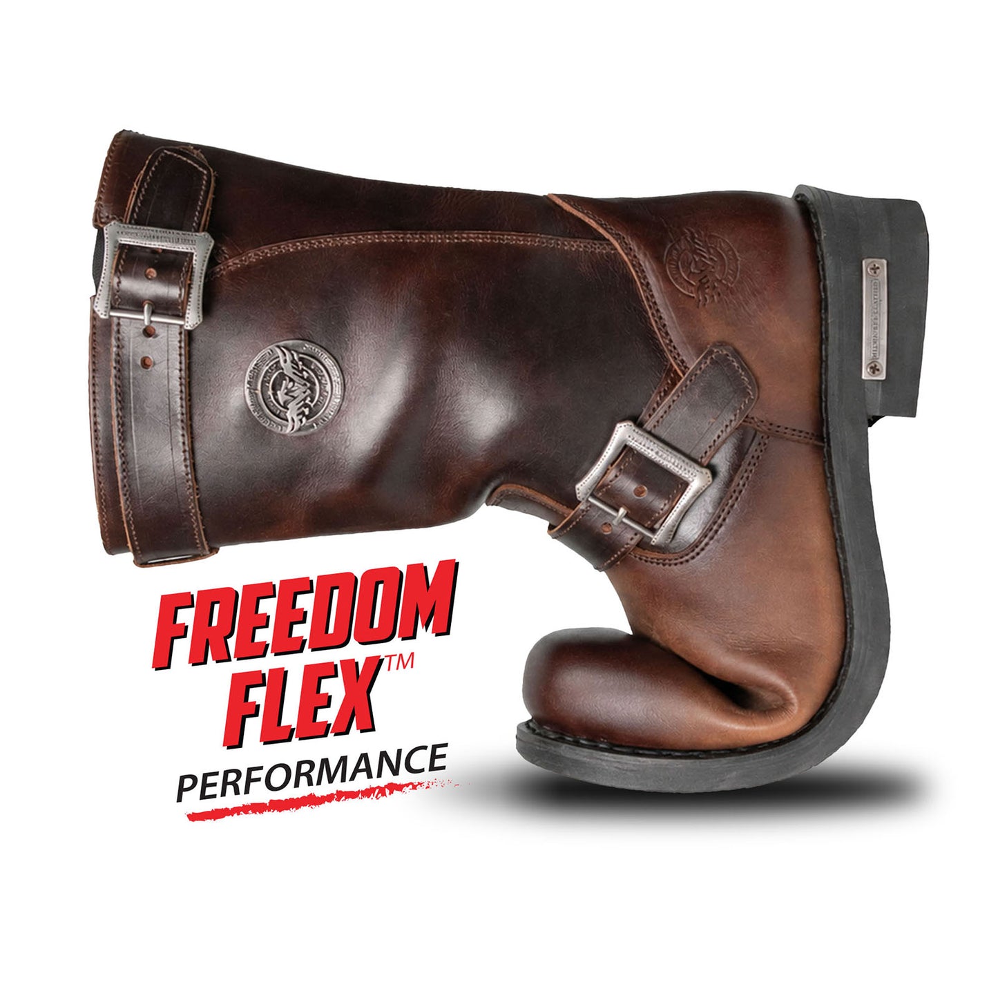 Milwaukee Leather Men's Copper Forge Dark Brown Engineer Motorcycle Boots w/ Flex Toe - MBM9058