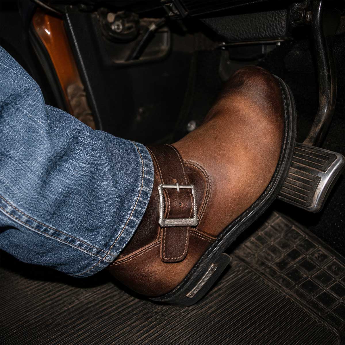 Milwaukee Leather Men's Copper Forge Dark Brown Engineer Motorcycle Boots w/ Flex Toe - MBM9058