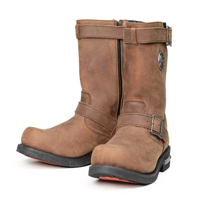 Milwaukee Leather Men's Copper Forge Brown Crazy Horse Leather Engineer Motorcycle Boots w/ Flex Toe - MBM9059