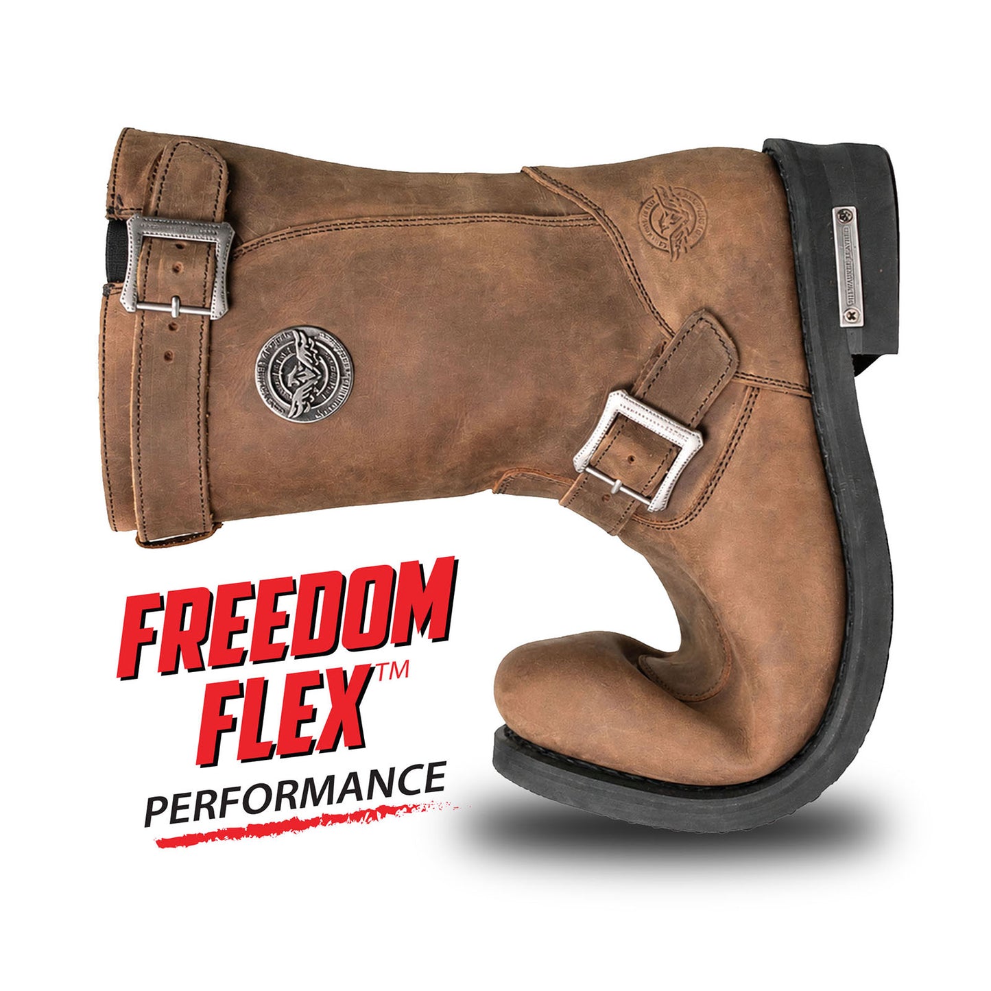 Milwaukee Leather Men's Copper Forge Brown Crazy Horse Leather Engineer Motorcycle Boots w/ Flex Toe - MBM9059