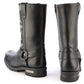 Milwaukee Leather Men’s Fire Fight Harness Boots – Black Leather w/ Silver Flames, 11″ Square Toe, Inside Zipper - MBM9067
