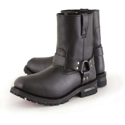 Milwaukee Leather Men's Outback Harness Motorcycle Boots - Full Grain Leather Riding Boots - MBM9068