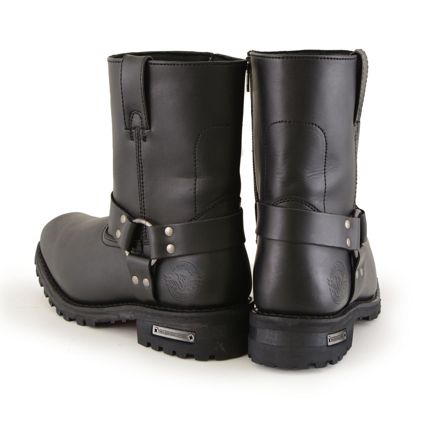 Milwaukee Leather Men's Outback Harness Motorcycle Boots - Full Grain Leather Riding Boots - MBM9068