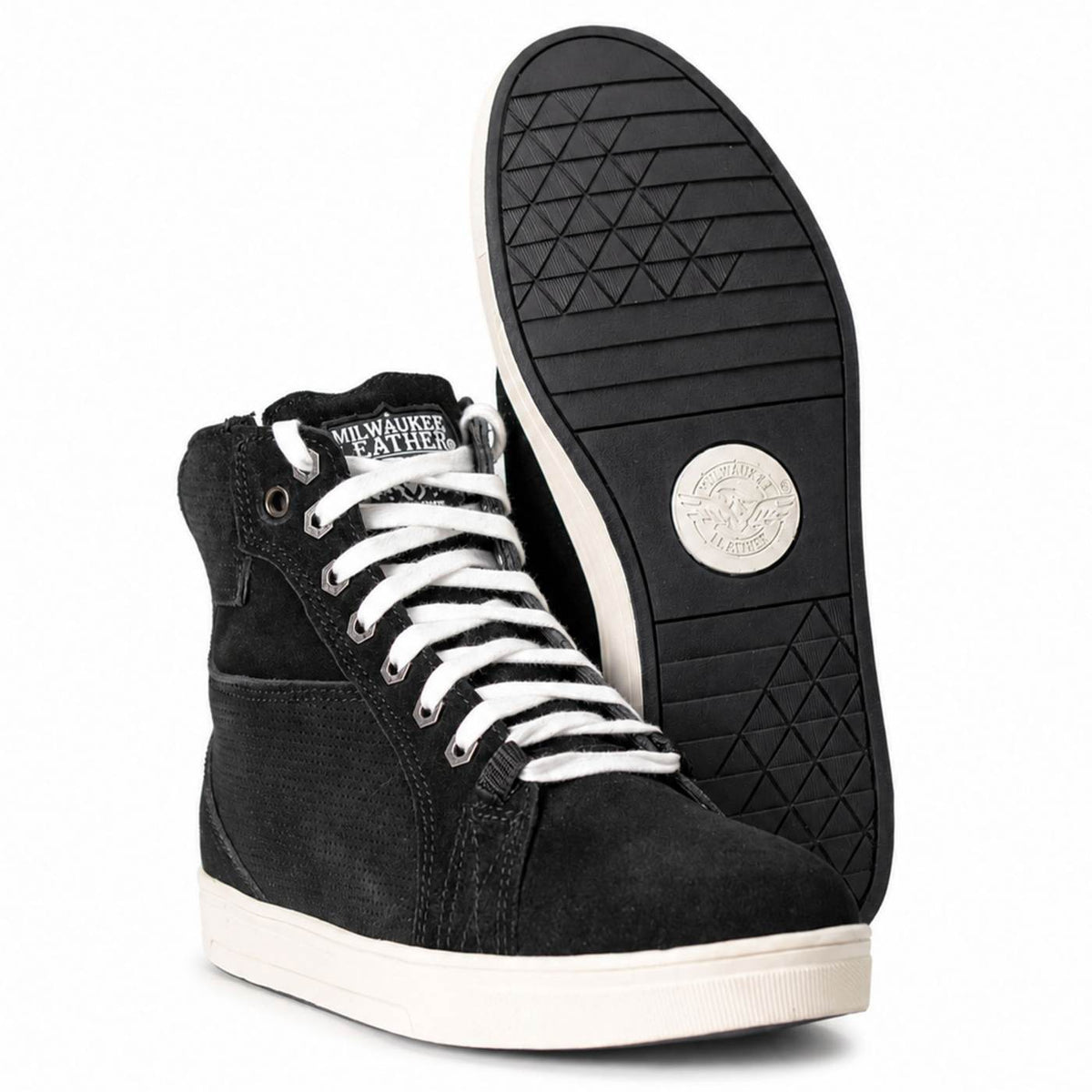 Milwaukee Leather Men's Roadflow Black Suede Reinforced Street Riding Shoes - MBM9106