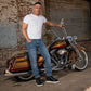 Milwaukee Leather Men's Roadstitch Black Suede Reinforced Street Riding Shoes w/ White Stitching - MBM9107