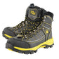 Bazalt MBM9125ST Men's Faux Fur Lined Black with Yellow Water and Frost Proof Boots with Composite-Toe