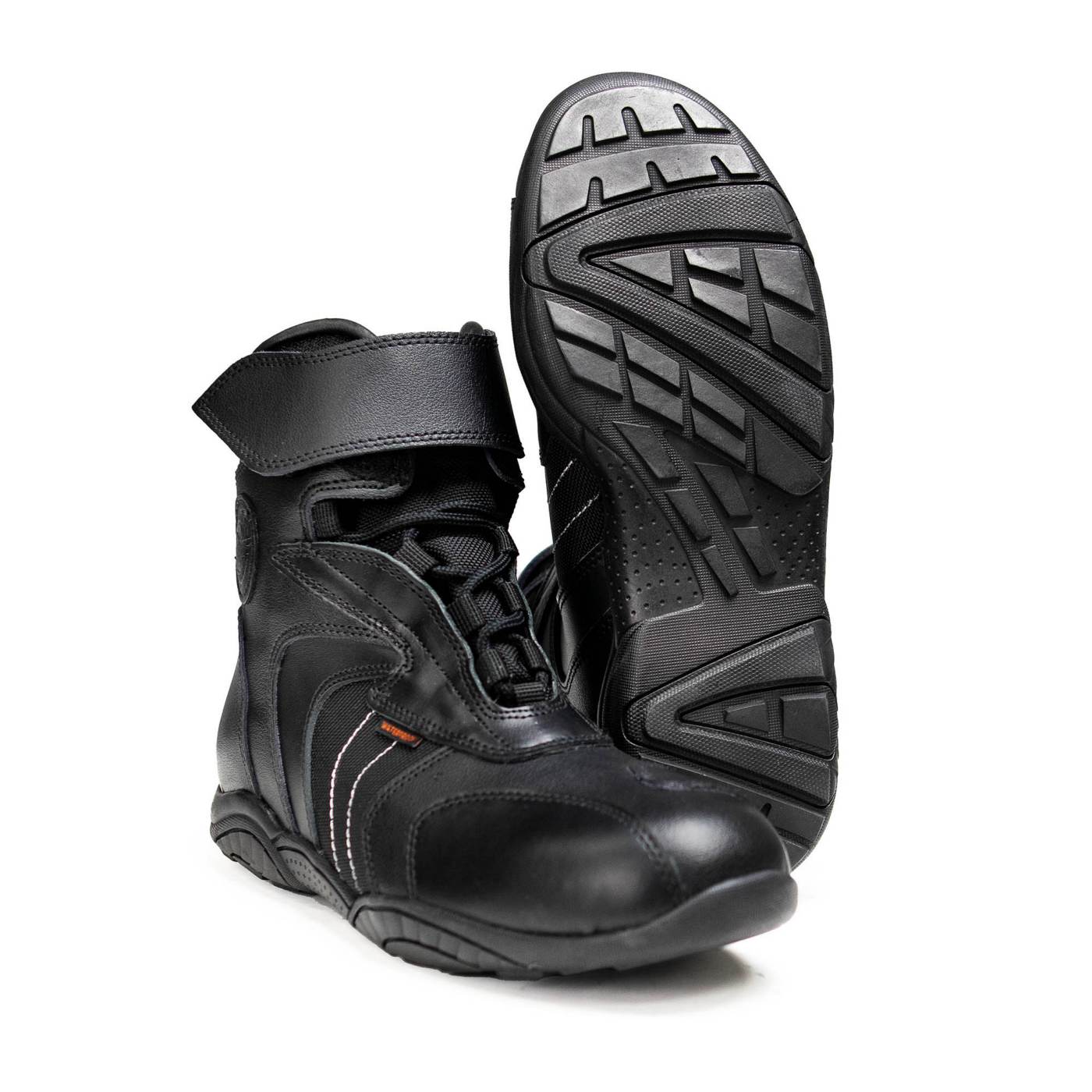 Milwaukee Leather Men's Troop Sport Black Waterproof Leather Motorcycle Racer Style Boots - MBM9185
