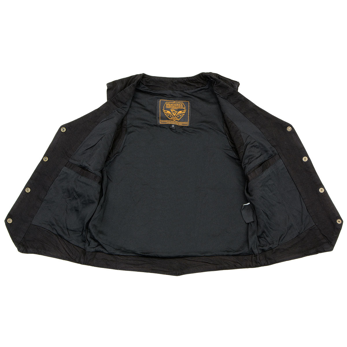 Milwaukee Leather MDL4000 Women's Black Denim 4-Snap Button Closure Motorcycle Rider Vest