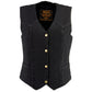 Milwaukee Leather MDL4000 Women's Black Denim 4-Snap Button Closure Motorcycle Rider Vest