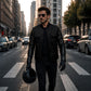 Milwaukee Leather MDM1003 Men's Black Denim and Leather Sleeves Motorcycle Riders Jacket
