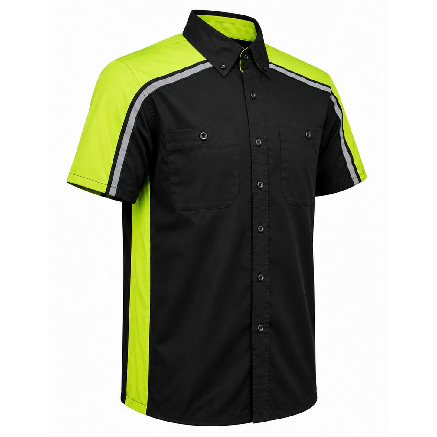 MMCC Men's Delco Green Poly-Blend Mechanic Shirt - MDM11604