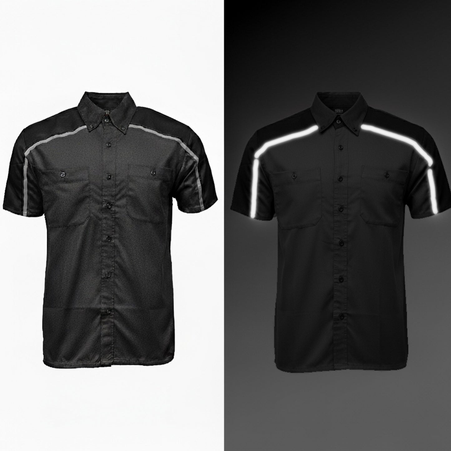 Milwaukee Motorcycle Clothing Co. Men’s Delco Gray/Black Mechanic Rider Ready Shirt w/ Reflective Strip MDM11605