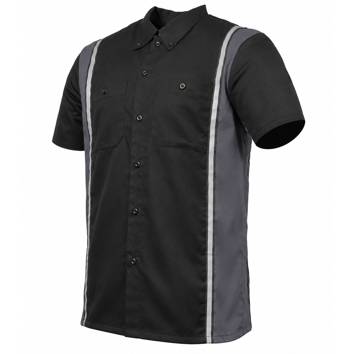 MMCC Men's Driftline Gray Poly-Blend Mechanic Shirt - MDM11608