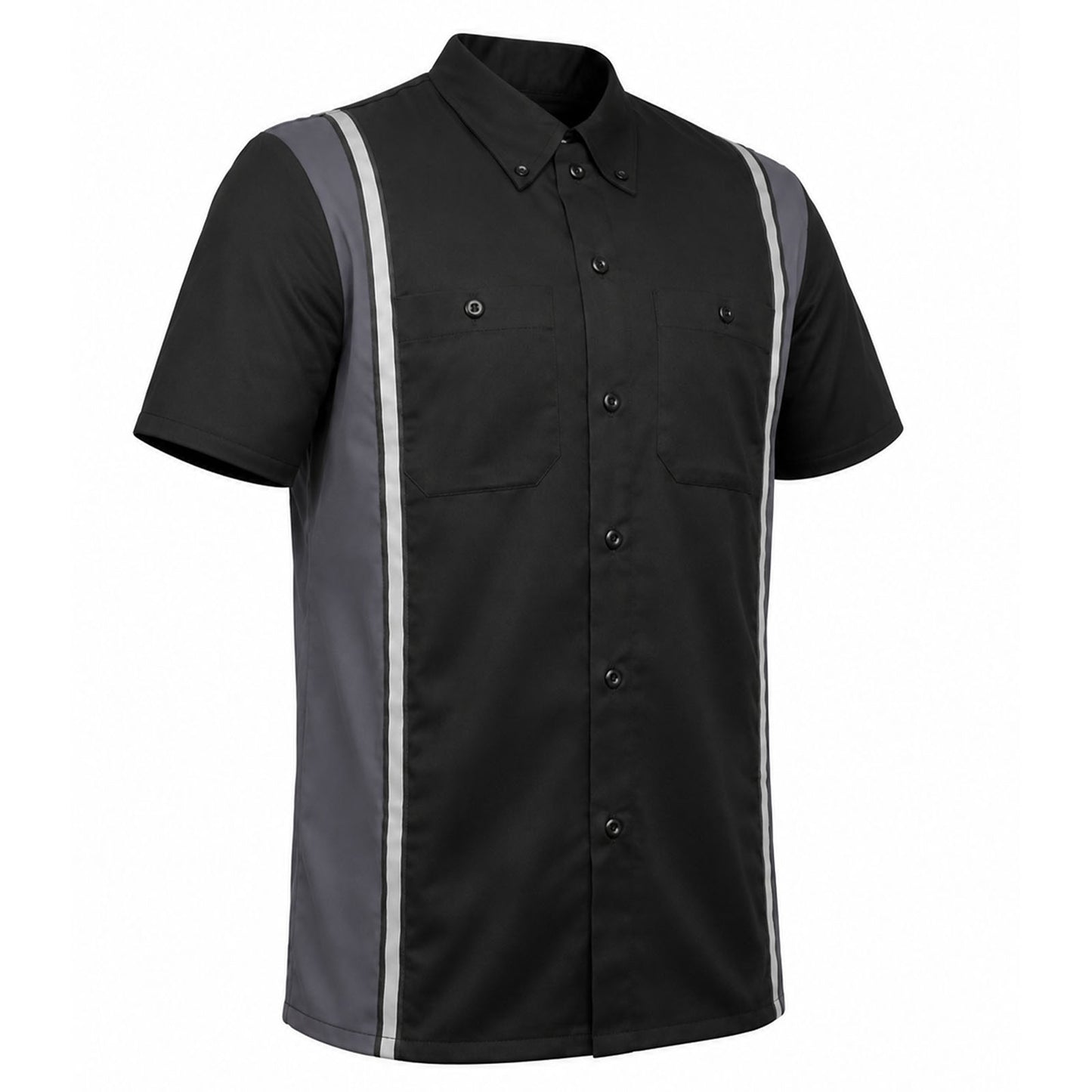 MMCC Men's Driftline Gray Poly-Blend Mechanic Shirt - MDM11608