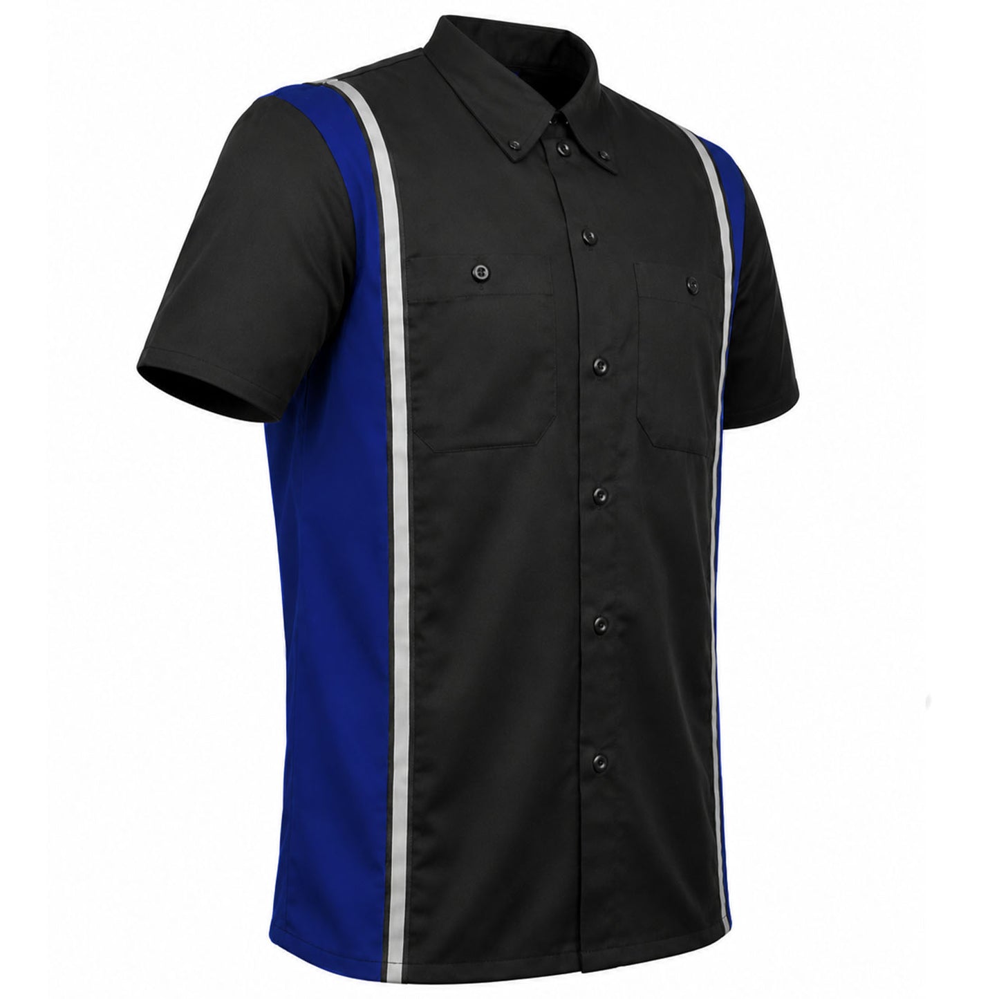 MMCC Men's Driftline Blue Poly-Blend Mechanic Shirt - MDM11609