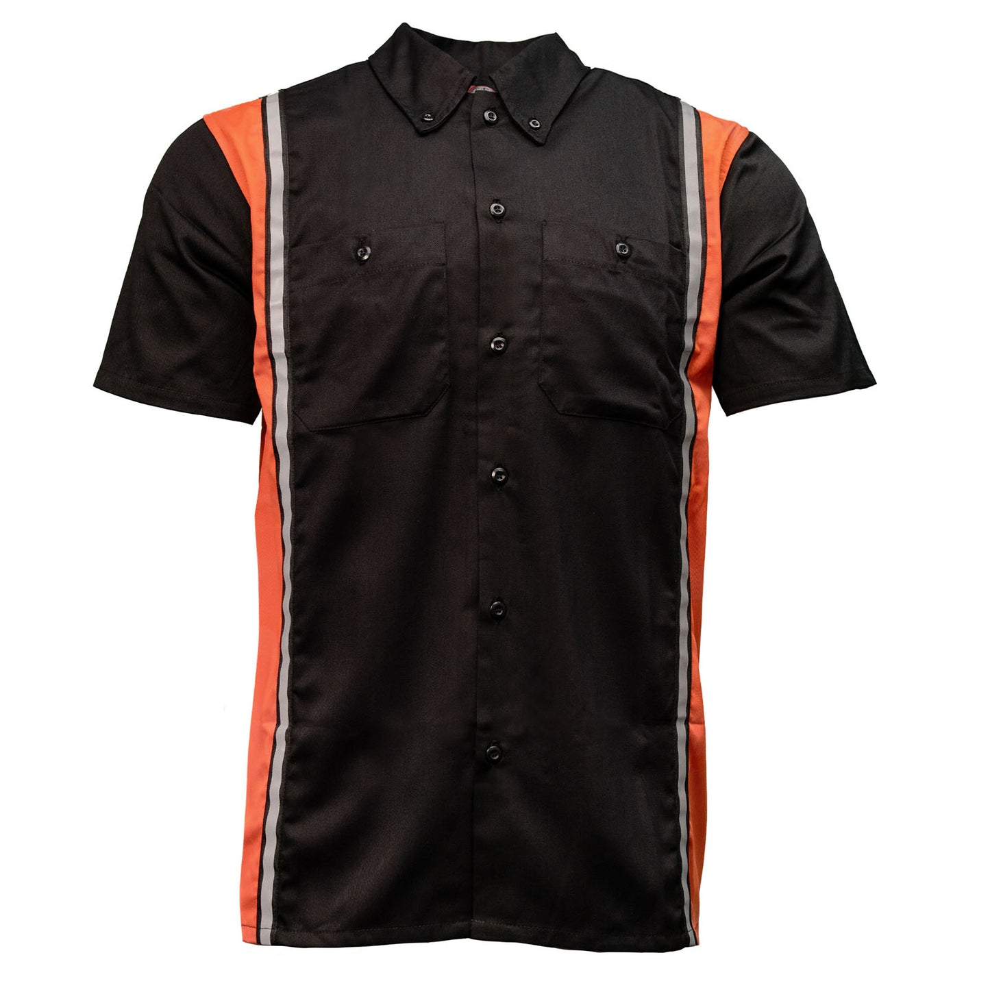 MMCC Men's Driftline Orange Poly-Blend Mechanic Shirt - MDM11610