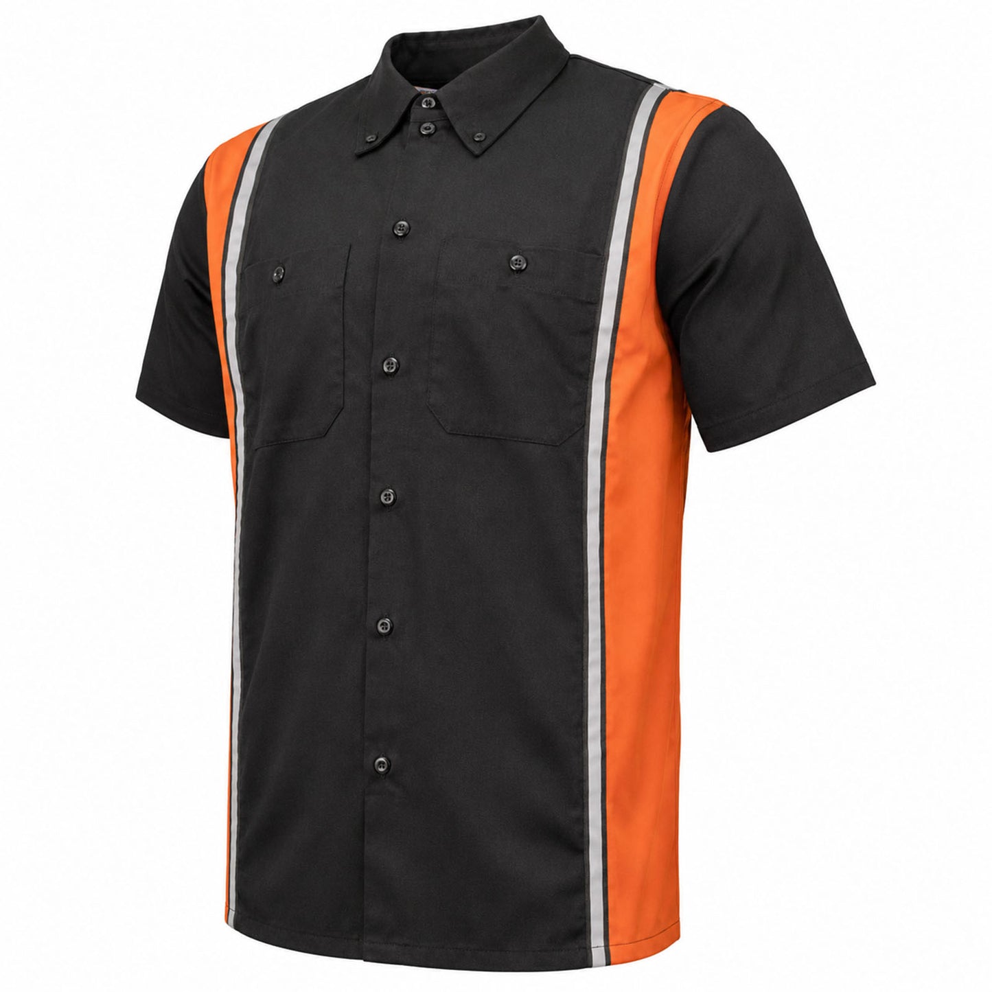 MMCC Men's Driftline Orange Poly-Blend Mechanic Shirt - MDM11610