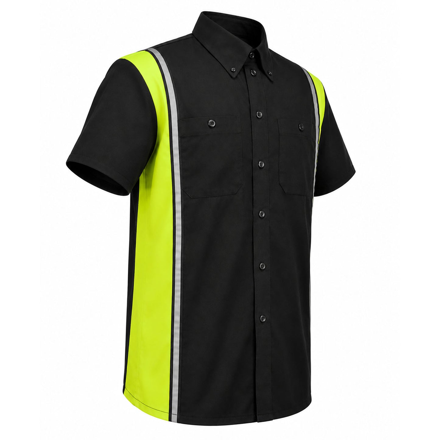 MMCC Men's Driftline Green Poly-Blend Mechanic Shirt - MDM11611