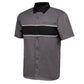 MMCC Men's Hardline Grey Black White Classic Mechanic Shirt - 100% Cotton w/ Microfiber Panel - MDM11619