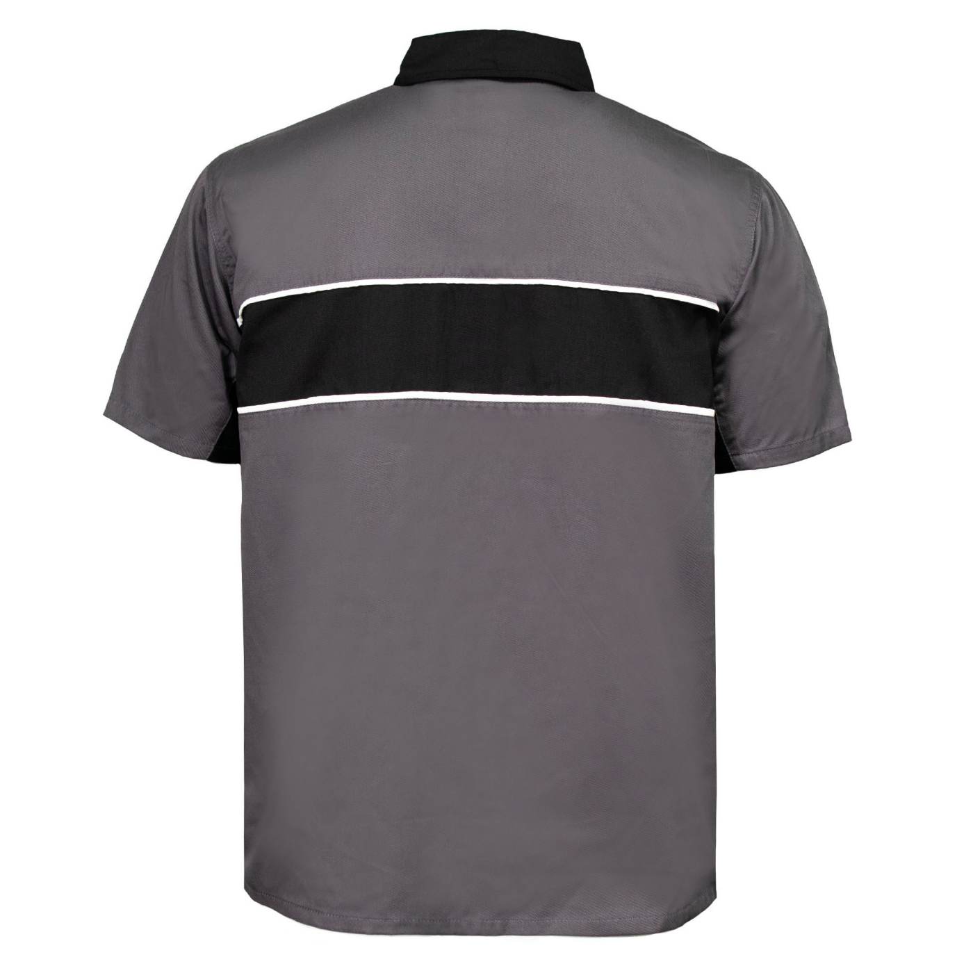 MMCC Men's Hardline Grey Black White Classic Mechanic Shirt - 100% Cotton w/ Microfiber Panel - MDM11619