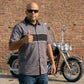MMCC Men's Hardline Grey Black White Classic Mechanic Shirt - 100% Cotton w/ Microfiber Panel - MDM11619