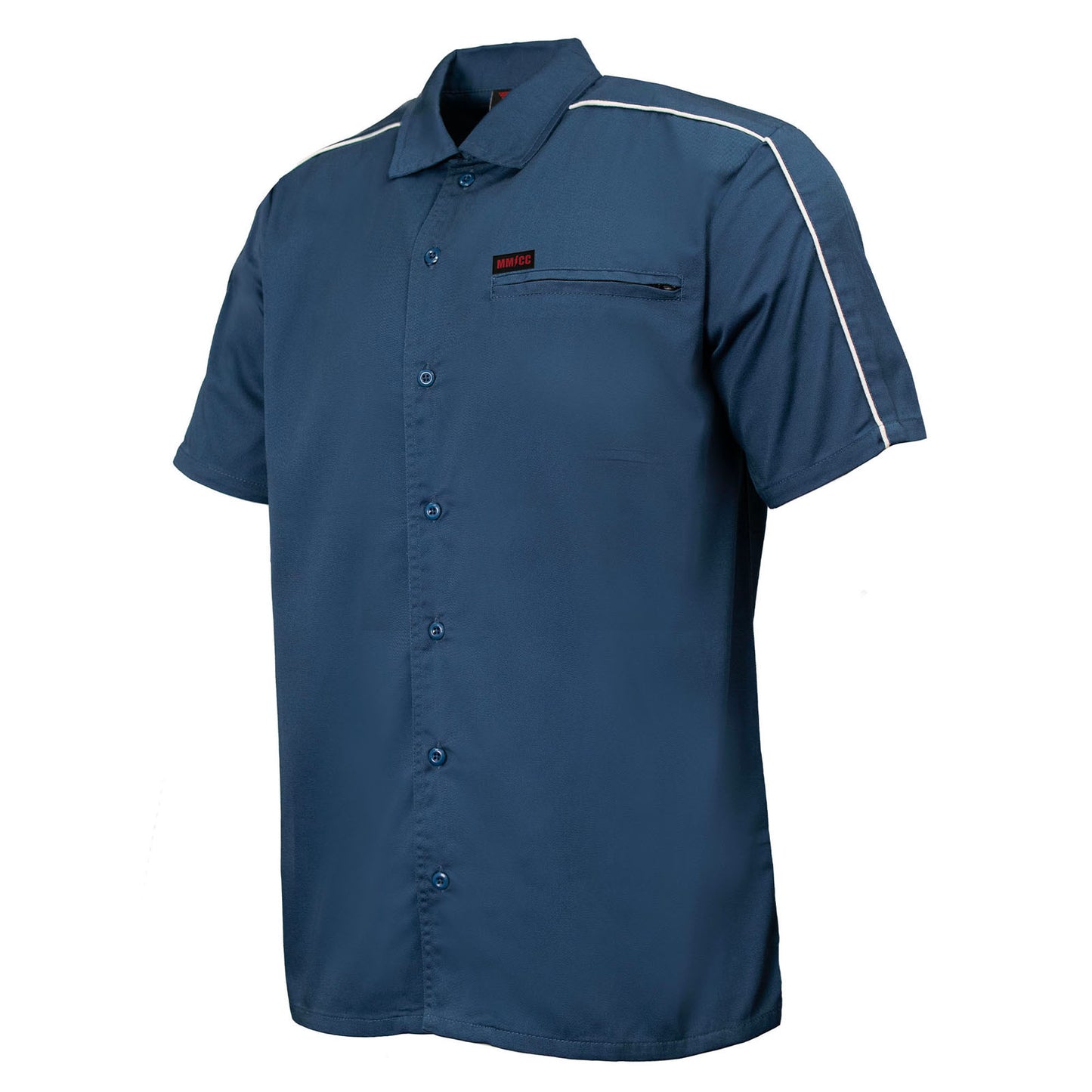 MMCC Men's Pinstripe PolyPoly-Blend Mechanic Shirt - MDM11620