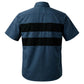 MMCC Men’s 'Double Down' Blue/Black Short Sleeve Mechanic Work Shirt - w/ Single Pocket - MDM11625