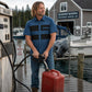 MMCC Men’s 'Double Down' Blue/Black Short Sleeve Mechanic Work Shirt - w/ Single Pocket - MDM11625