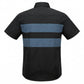 MMCC Men’s 'Double Down' Black/Blue Short Sleeve Mechanic Work Shirt - w/ Single Pocket - MDM11626