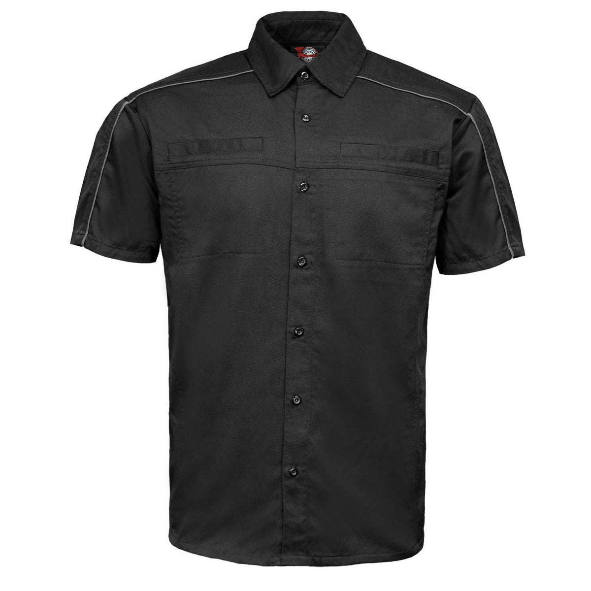 MMCC Men's Slipstream Black Gray Poly-Blend Mechanic Shirt - MDM11689