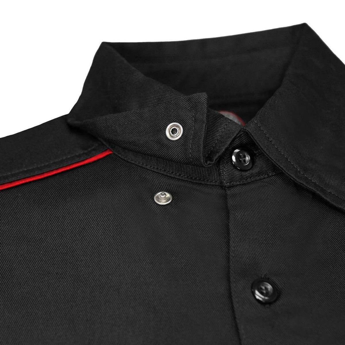 MMCC Men's Slipstream Black Red Poly-Blend Mechanic Shirt - MDM11691