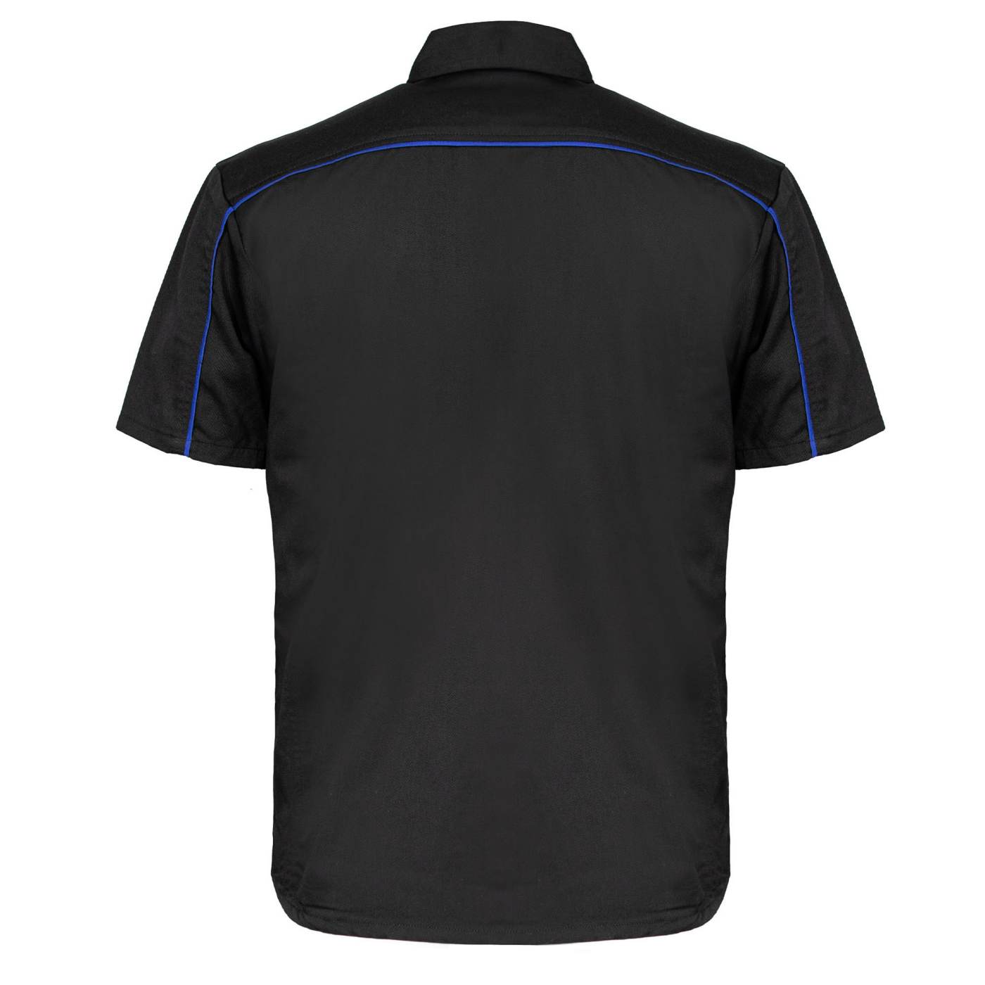 MMCC Men's Slipstream Black Royal Blue Classic Mechanic Shirt - 100% Cotton w/ Microfiber Panel - MDM11692
