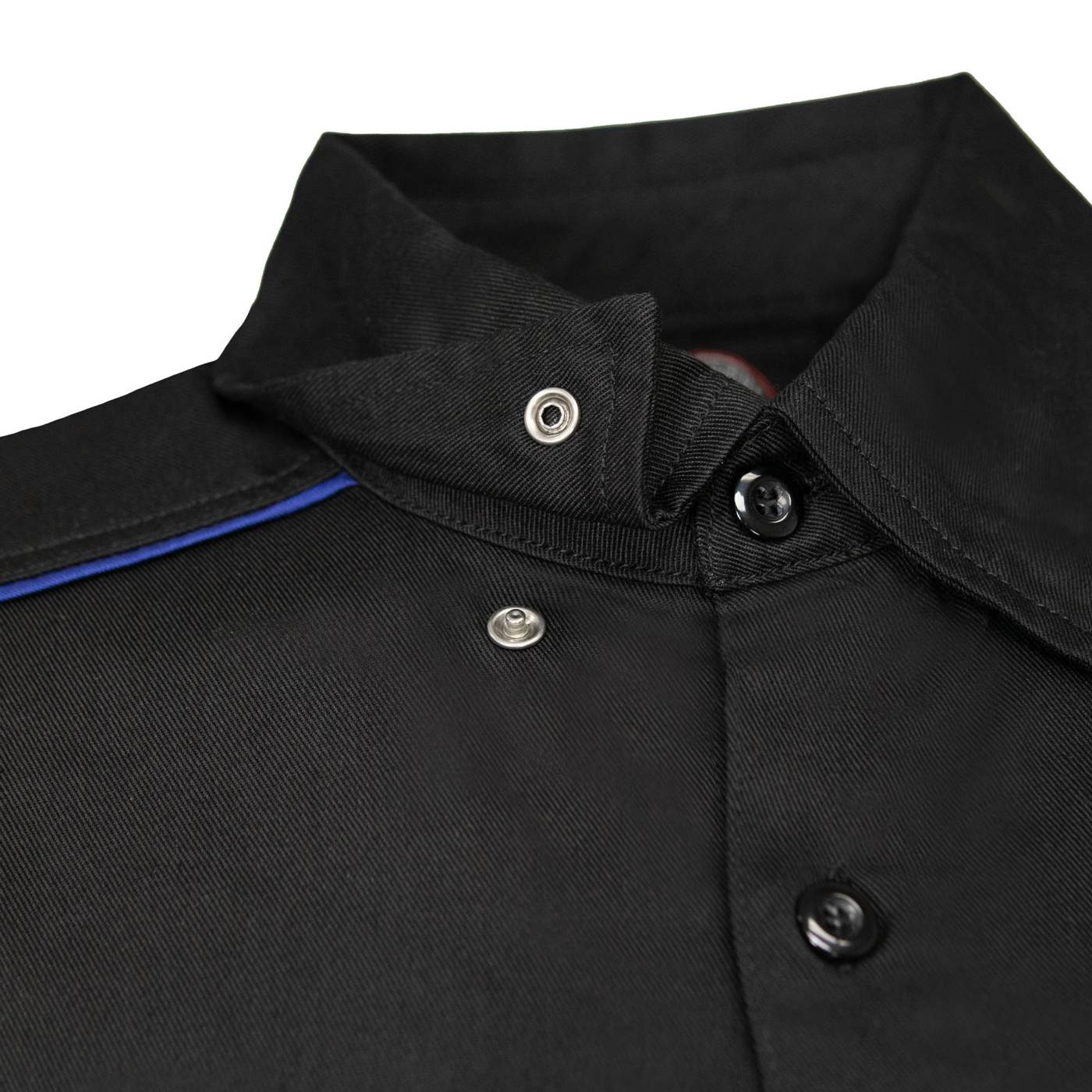 MMCC Men's Slipstream Black Royal Blue Classic Mechanic Shirt - 100% Cotton w/ Microfiber Panel - MDM11692