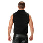 Milwaukee Leather Men's Outrider Black Denim Motorcycle Rider Vest with Shirt Collar - MDM3081