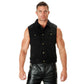 Milwaukee Leather Men's Outrider Black Denim Motorcycle Rider Vest with Shirt Collar - MDM3081