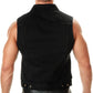 Milwaukee Leather Men's Outrider Black Denim Motorcycle Rider Vest with Shirt Collar - MDM3081
