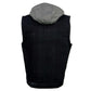 Milwaukee Leather Men's Rustic Black Denim Motorcycle Riding Vest with Removable Hoodie - MDM3082
