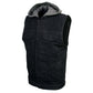 Milwaukee Leather Men's Rustic Black Denim Motorcycle Riding Vest with Removable Hoodie - MDM3082