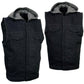 Milwaukee Leather Men's Rustic Black Denim Motorcycle Riding Vest with Removable Hoodie - MDM3082