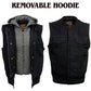 Milwaukee Leather Men's Rustic Black Denim Motorcycle Riding Vest with Removable Hoodie - MDM3082