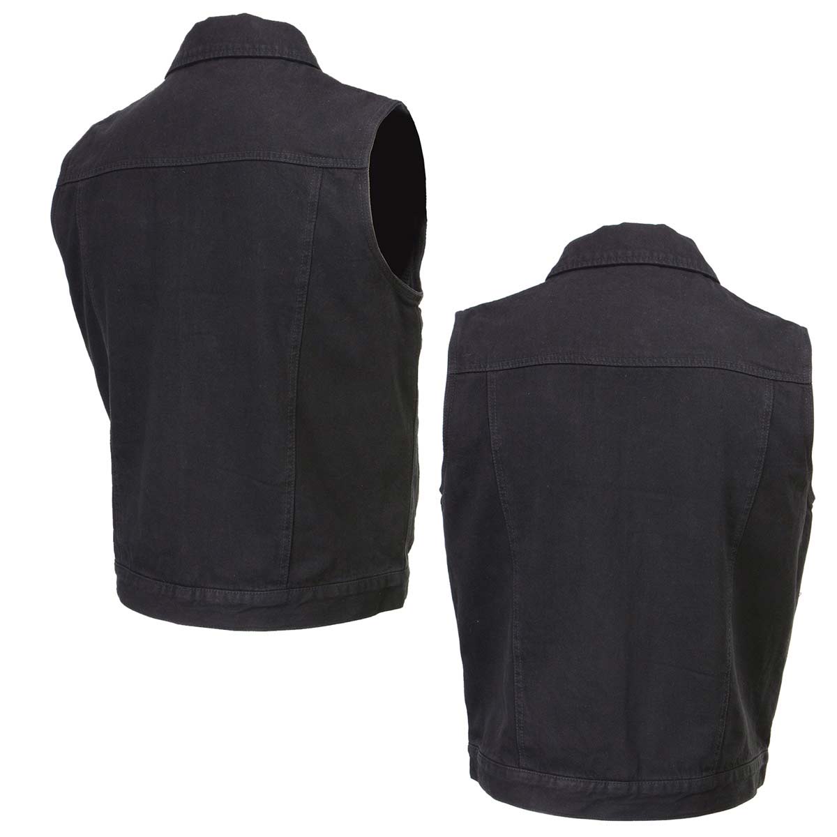 Milwaukee Leather Men's s Black Denim Club Style Motorcycle Vest w/ Removable Hoodie - MDM3083