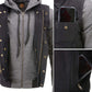 Milwaukee Leather Men's s Black Denim Club Style Motorcycle Vest w/ Removable Hoodie - MDM3083