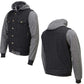 Milwaukee Leather Men's s Black Denim Club Style Motorcycle Vest w/ Removable Hoodie - MDM3083