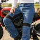 Milwaukee Leather MDM5015 Men's Classic Fit Blue Denim Motorcycle Rider Racing Pants w/ CE Armor on Knees