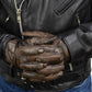 Milwaukee Leather MG7514 Men's Brown Leather with Gel Palm Motorcycle Gloves W/ Protective Knuckle