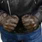 Milwaukee Leather MG7514 Men's Brown Leather with Gel Palm Motorcycle Gloves W/ Protective Knuckle